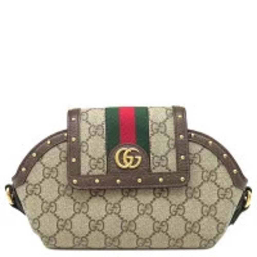 Gucci Ophidia Shoulder Bag Air Pods Max Case GG Supreme Canvas Brown